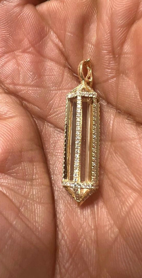 Gold Tone CAGE Necklace Healing Crystal Cage Necklace Gold tone – LB  Diamond Store
