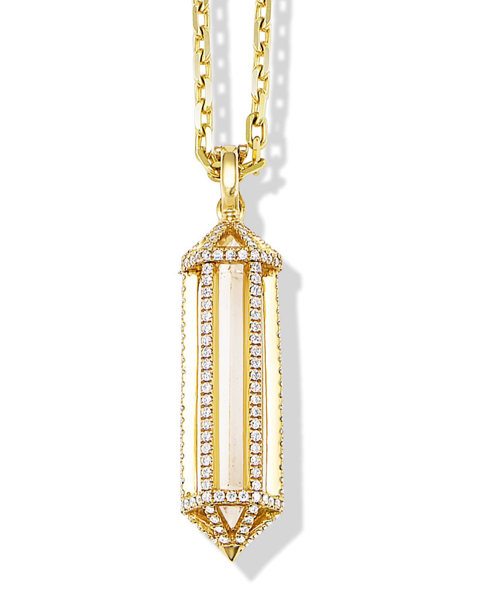 Crystal Cage Necklace – White Lotus