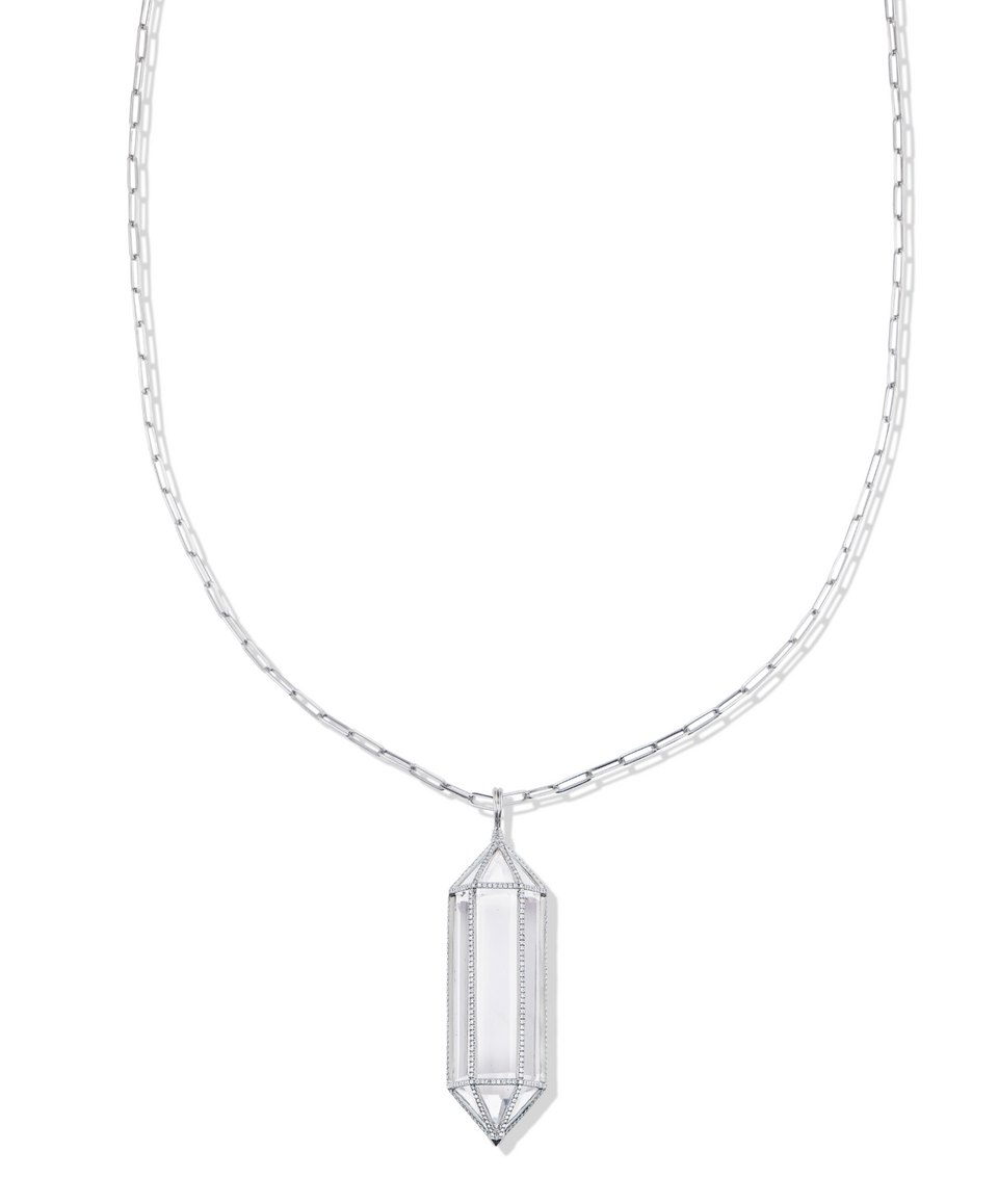 Sanctuary Project By Sanctuaire Semi Precious White Howlite Crystal Pendant  Necklace Silver : Target