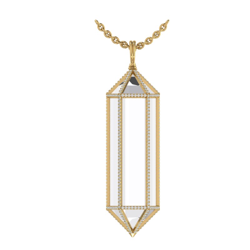 Diamond Encrusted Medium Power Crystal Cage Necklace – MCKENZIE LIAUTAUD